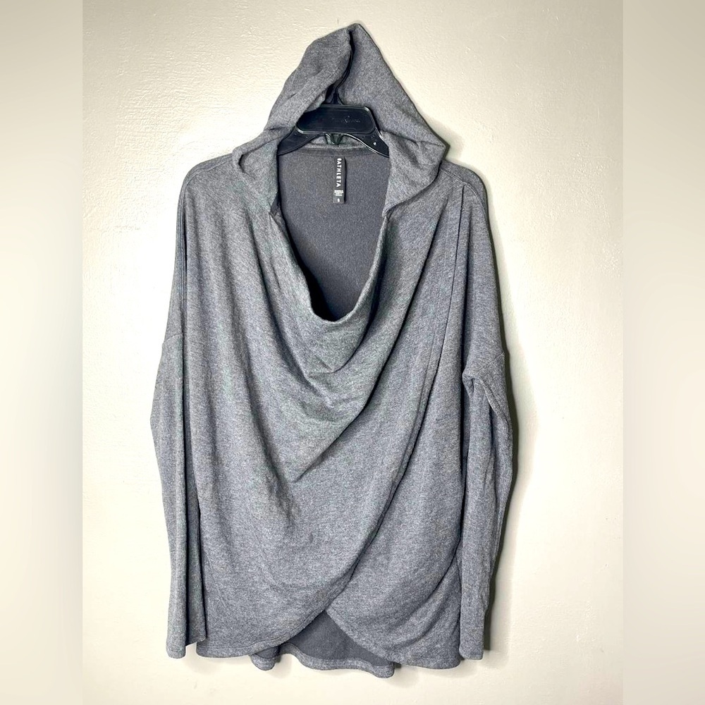 ATHLETA WOMEN'S CHARCOAL GRAY PURANA WRAP HOODIE SWEATSHIRT SWEATER Sz Small